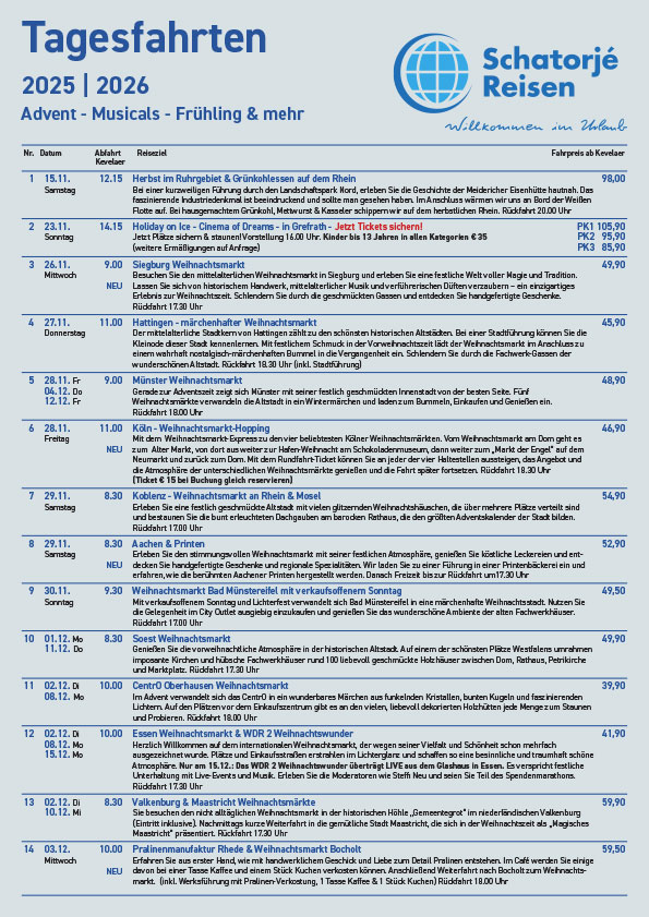 Tagesfahrten Winter 2025/2026
